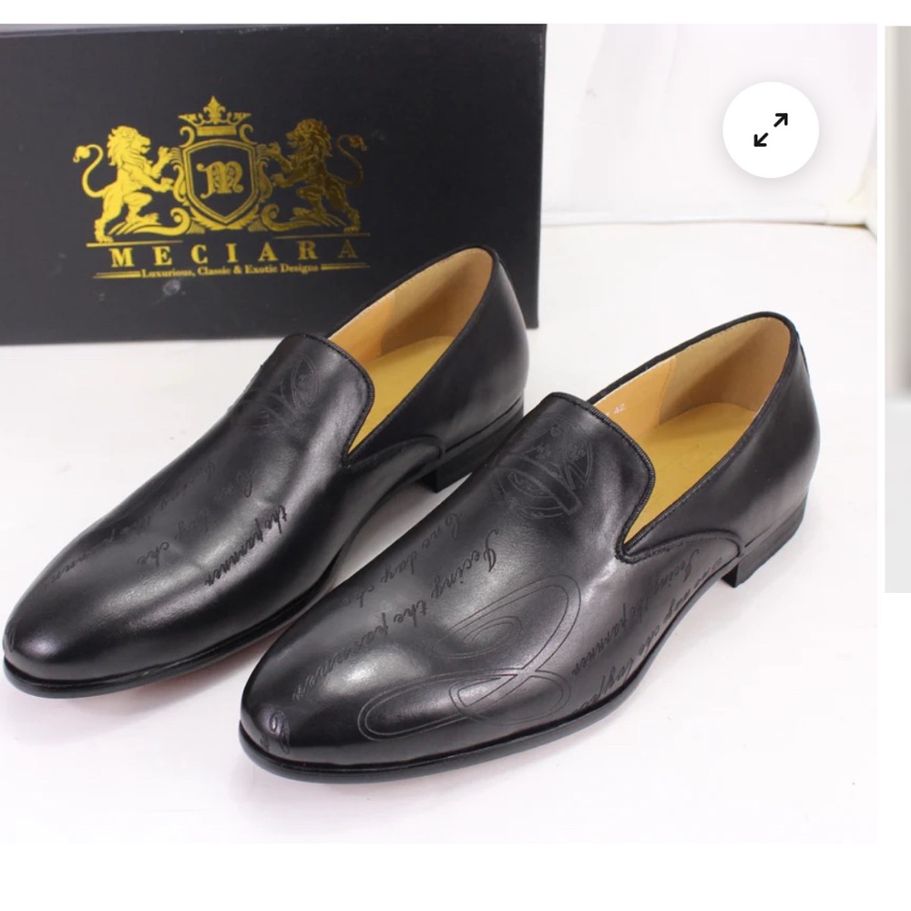 ELEGANT EMBOSSED SLIP-ON DRESS SHOES GENUINE EMBOSSED LEATHER